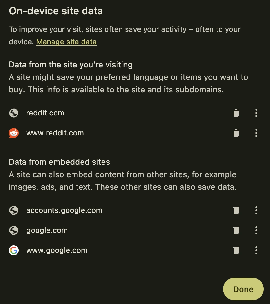 Delete site cookies instructions 3